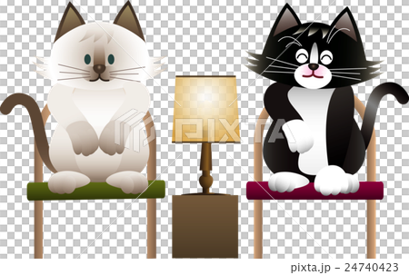 椅子に座る猫 Sk01のイラスト素材
