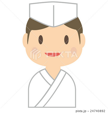 板前さん 日本食の料理人 イケメン男性のイラスト素材
