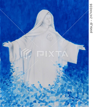 函館トラピスチヌ修道院のマリア像のイラスト素材