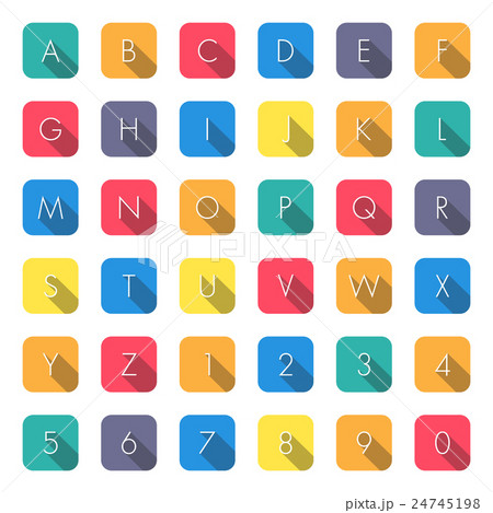 Flat icons alphabet on white background 24745198