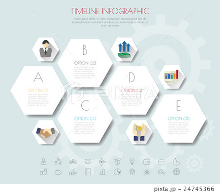 hexagon infographics with icons set. hexagon infographics with icons set. 24745366