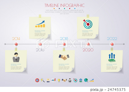 timeline infographics with icons set. vector. 24745375