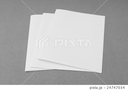 Bifold white template paper on gray background . 24747034