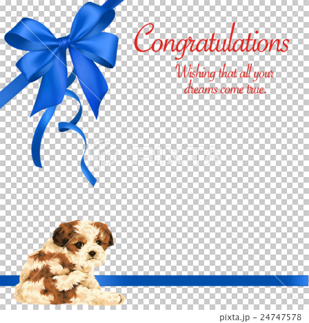 Cute dog and ribbon decorations 24747578