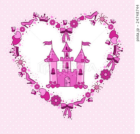 Pink Heart Of Items For The Princess From The Castのイラスト素材
