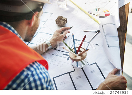 Construction Interior Blueprint Plan Designing Concept 24748935