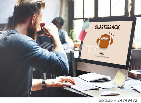 American Footbal Quarterback Player Team Concept American Footbal Quarterback Player Team Concept 24749472