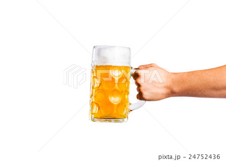 Unrecognizable man holding a beer mug, studio shot 24752436