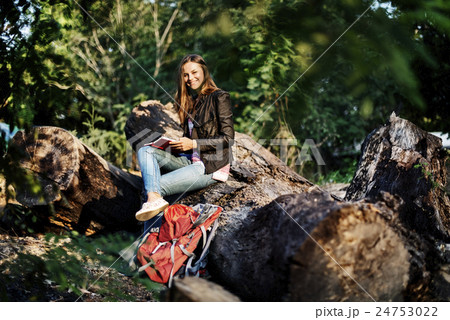 Young Hiker Reading Relaxation Concept Young Hiker Reading Relaxation Concept 24753022