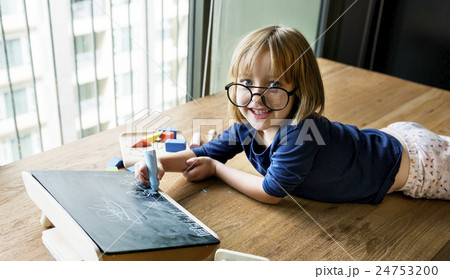 Kid Chalkboard Drawing Relax Leisure Concept Kid Chalkboard Drawing Relax Leisure Concept 24753200
