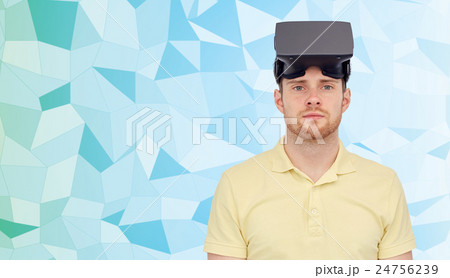 man in virtual reality headset or 3d glasses 24756239