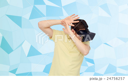man in virtual reality headset or 3d glasses man in virtual reality headset or 3d glasses 24756257