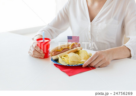 woman celebrating american independence day 24756269
