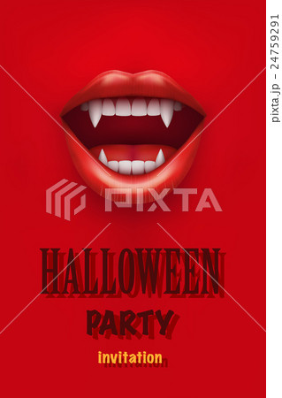 Halloween Party Invitation with vampire mouth 24759291