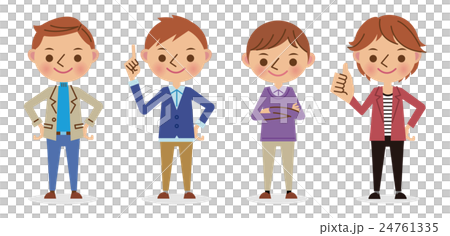 男性ポーズ4人セット 24761335