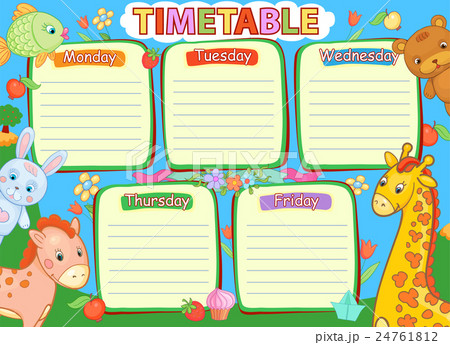 School timetable thematic image vector 24761812