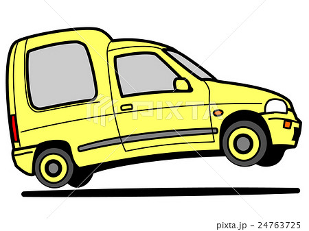 商用タイプ軽自動車 黄色のイラスト素材 商用タイプ軽自動車 黄色のイラスト素材
