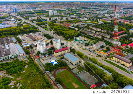 Tyumen city and two TV towers. Russia Tyumen city and two TV towers. Russia 24765958