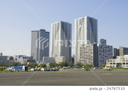 2020年東京オリンピック選手村 建設地 背景晴海 高層マンション 基礎工事完了 2020年東京オリンピック選手村 建設地 背景晴海 高層マンション 基礎工事完了 24767510