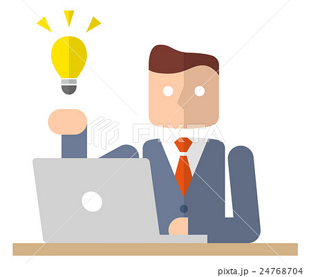 パソコンを使うビジネスマン:アイデア パソコンを使うビジネスマン:アイデア 24768704