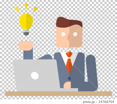 パソコンを使うビジネスマン:アイデア パソコンを使うビジネスマン:アイデア 24768704