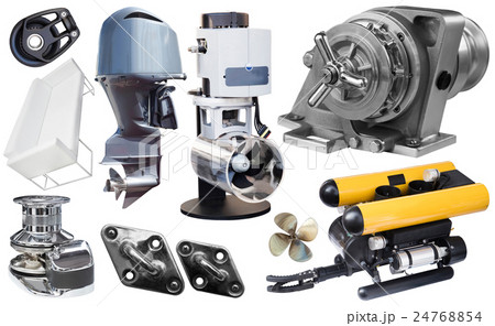 Isolated equipment and parts of modern yacht 24768854