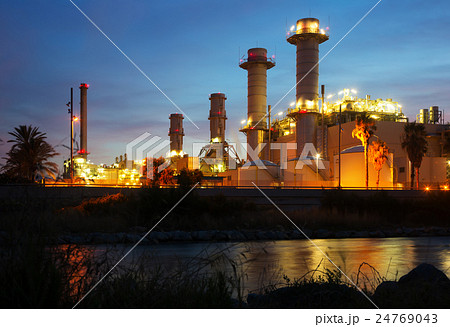 industry power plant in evening time 24769043