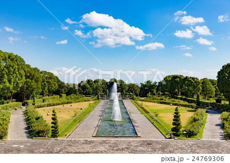 須磨離宮公園の噴水の写真素材