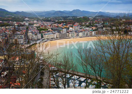 Above view of San Sebastian in evening Above view of San Sebastian in evening 24771222