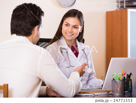 doctor receiving ill patient doctor receiving ill patient 24771553