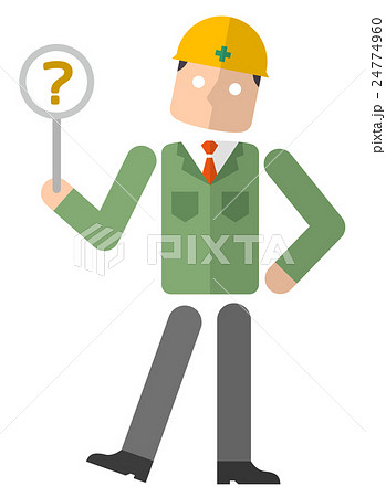 建設工事の男性 回答 わからないのイラスト素材