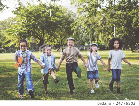 Kids Huddle Happiness Fun Smiling Concept 24776502