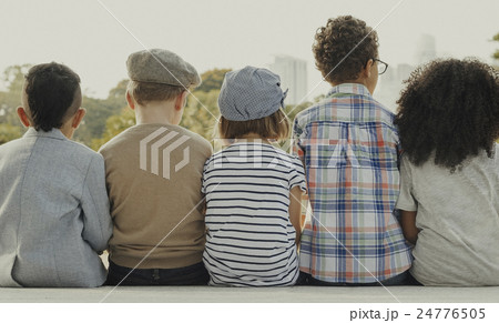Kids Fun Children Playful Retro Togetherness Concept 24776505