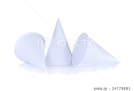 Paper cone cup isolated on white background 24778881