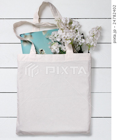 White blank cotton eco tote bag, design mockup. 24782402