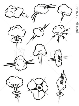 Cloud icons in cartoon comic book style Cloud icons in cartoon comic book style 24783680