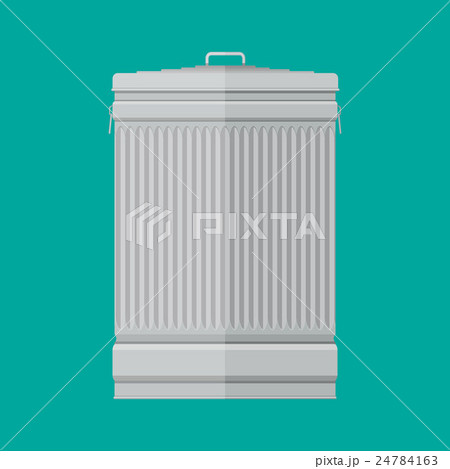 Steel street trash can on green background Steel street trash can on green background 24784163