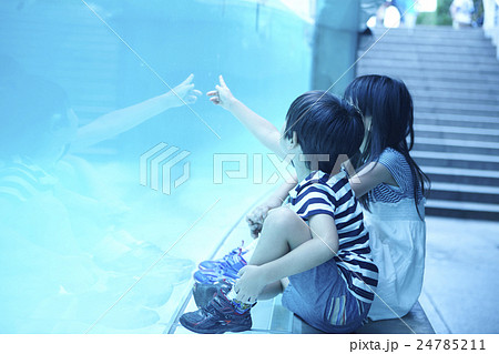 水族館　姉弟　お出かけ 24785211
