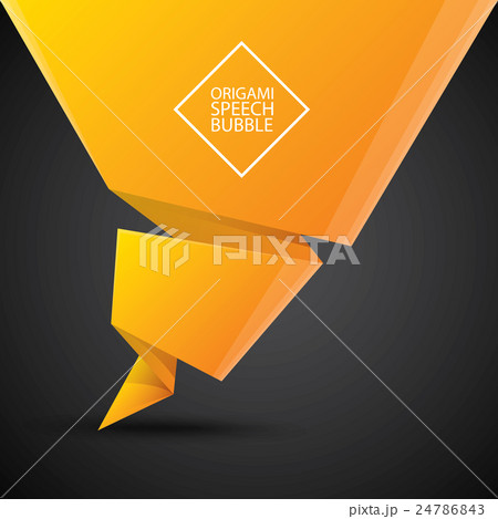 Abstract glossy orange origami speech bubble 24786843