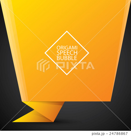 Abstract glossy orange origami speech bubble 24786867