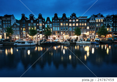 night view of Amsterdam, Holland 24787459