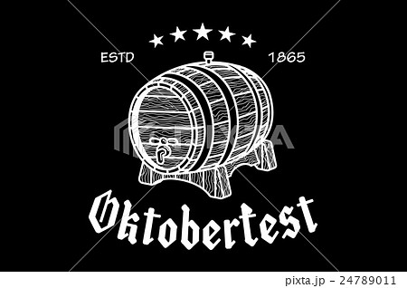 Retro styled rubber stamp with beer barrel, mug 24789011