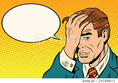 Retro man remembered something, comic bubble Retro man remembered something, comic bubble 24789871