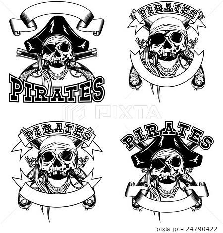 Pirate Emblem Skullのイラスト素材