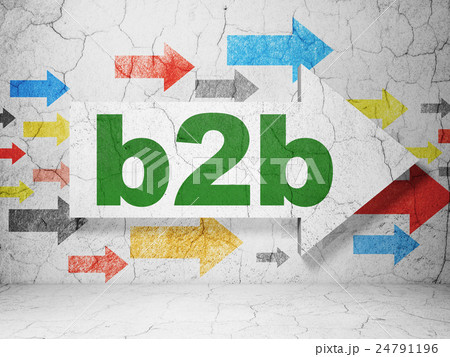 Business concept: arrow with B2b on grunge wall 24791196