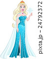 Snow Princess In Blue Dress Holds Snowflake 24792372