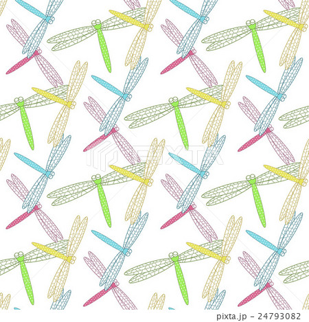 Seamless background of colorful dragonflies Seamless background of colorful dragonflies 24793082