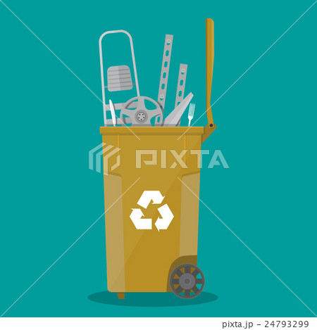 trash recycle bin for garbage full of metal things trash recycle bin for garbage full of metal things 24793299