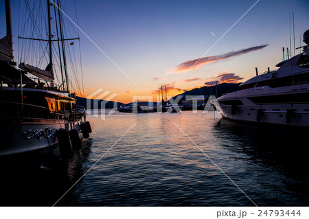 Sailing boats and yachts in marina in Montenegro 24793444
