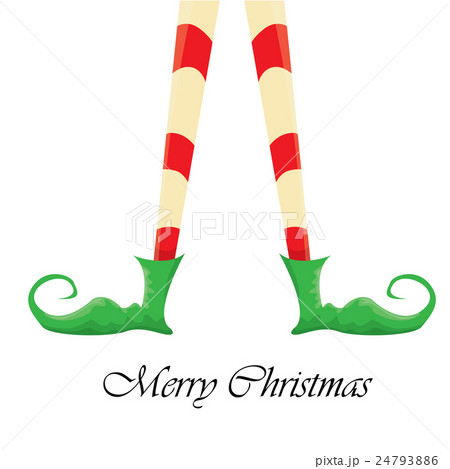 christmas cartoon elfs legs on white background 24793886